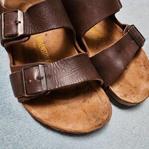 Brown leather birkenstock 41
